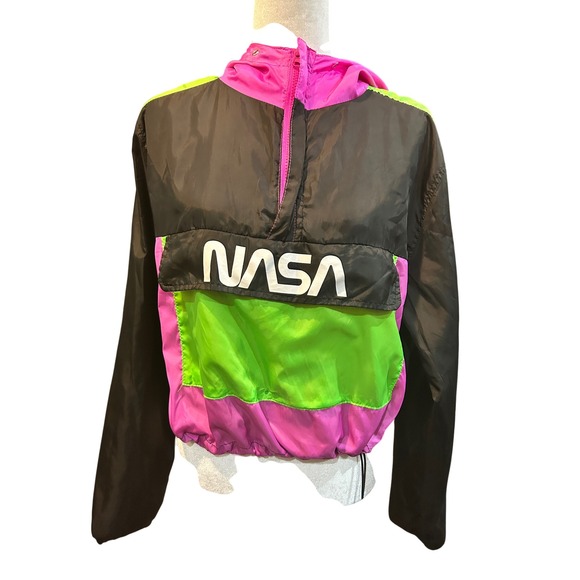 Hyper Space NASA Anorak Jacket Pink Green Black Astronaut Space Size L - Picture 1 of 6